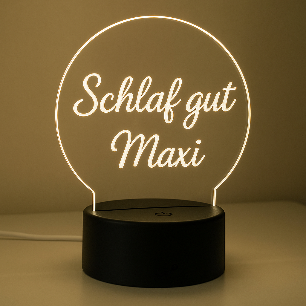 Personalisierte LED-Lampe – mit deinem Wunschtext